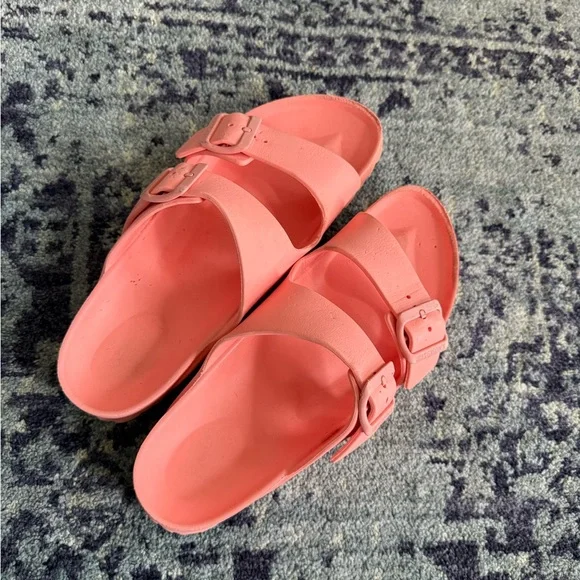 Rubber Women’s Size 10 Coral Essentials Arizona Birkenstock Footbed Sandal - Picture 2 of 7
